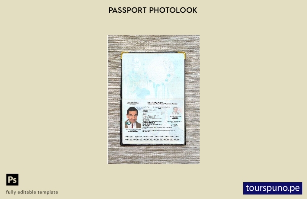 Plantilla de apariencia de foto de pasaporte de Kirguistán lista para imprimir
